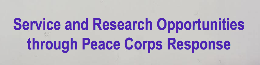 Service and Research Opportunities through Peace Corps Response