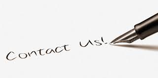 fancy pen on paper writing "Contact Us"